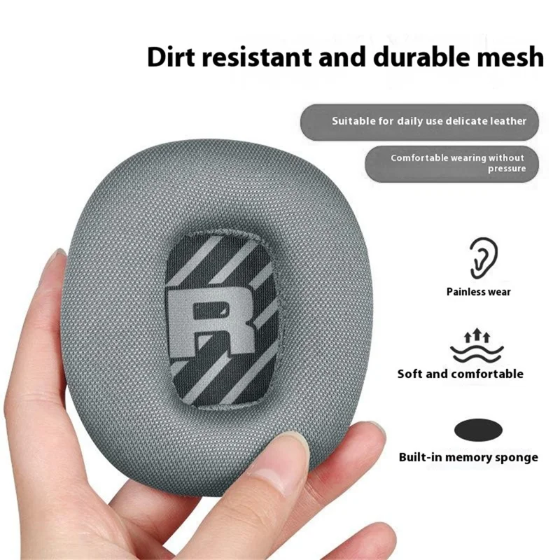 1 Paire de Coussinets d'Oreilles de Remplacement en Mousse à Mémoire de Forme avec Tissu Respirant en Maille pour Casque Logitech Astro A10 Génération 2 - Noir