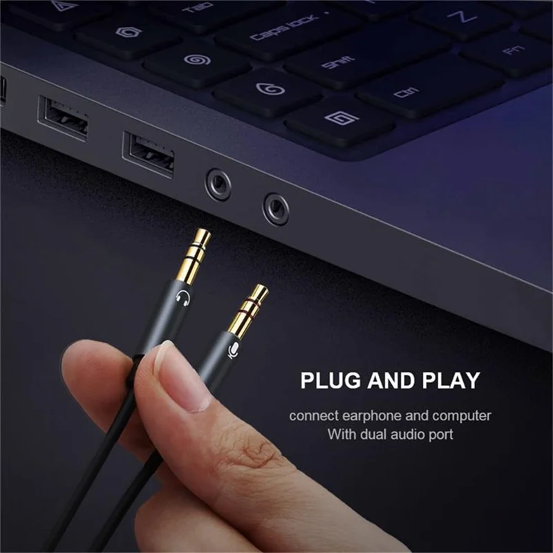 QGEEM AU06 PC Headset Splitter 3,5mm Buchse auf 2x3,5mm Mikrofon Kopfhörer Adapter