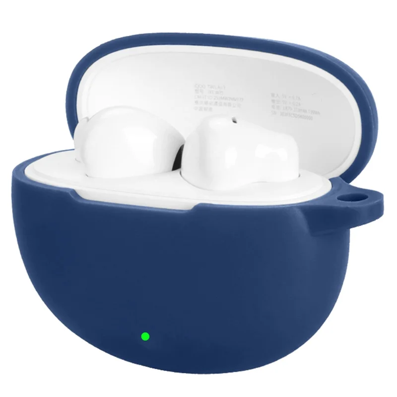 For vivo iQOO TWS Air3 Protective Case Bluetooth-Compatible Earbuds Silicone Cover with Hook - Dark Blue