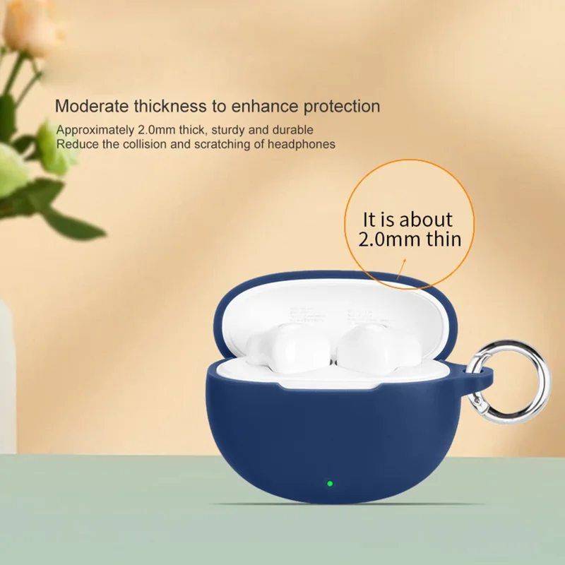 For vivo iQOO TWS Air3 Protective Case Bluetooth-Compatible Earbuds Silicone Cover with Hook - Pink