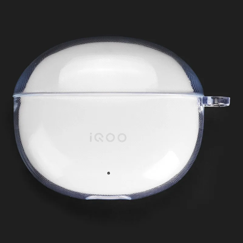 For vivo iQOO TWS Air3 Protective Case Bluetooth-Compatible Earbuds Silicone Cover with Hook - Transparent