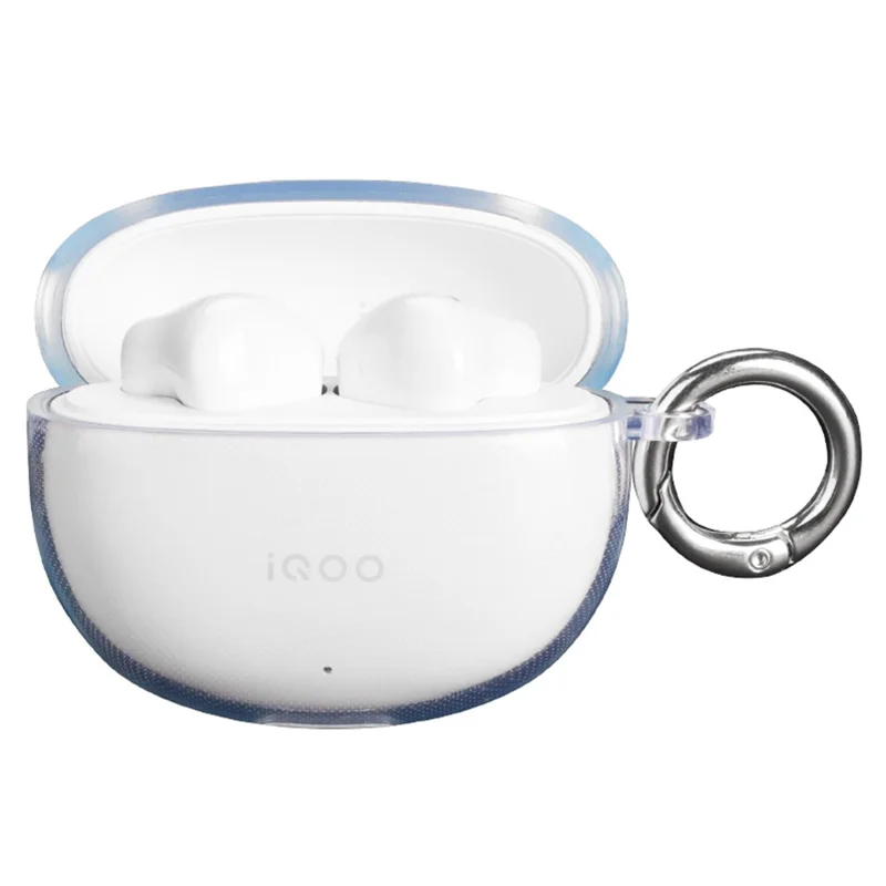 For vivo iQOO TWS Air3 Protective Case Bluetooth-Compatible Earbuds Silicone Cover with Hook - Transparent