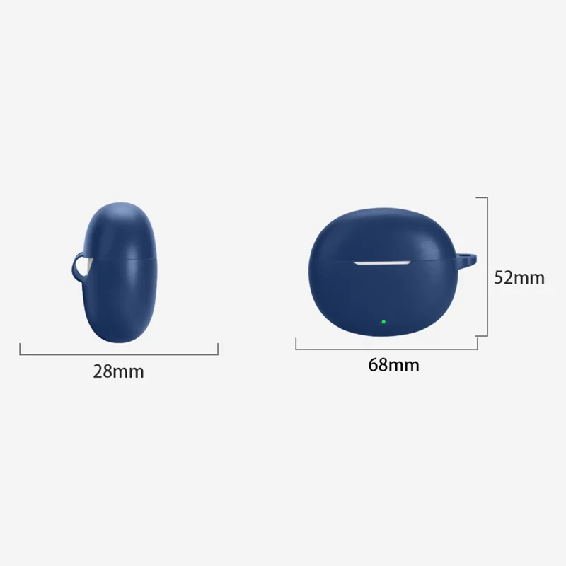 For vivo TWS Air3 Protective Case Bluetooth-Compatible Earbuds Silicone Cover with Hook - Dark Blue
