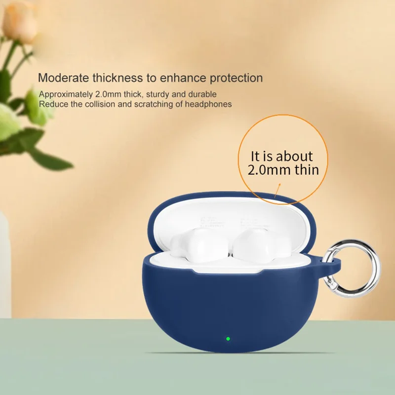 For vivo TWS Air3 Protective Case Bluetooth-Compatible Earbuds Silicone Cover with Hook - Sky Blue