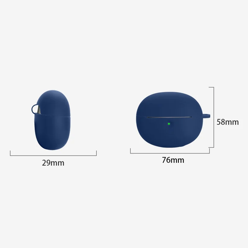 Für Baseus Bowie MC1 Pro Schutzhülle Bluetooth-kompatible Ohrhörer Silikon-Hülle mit Haken - Dunkelblau