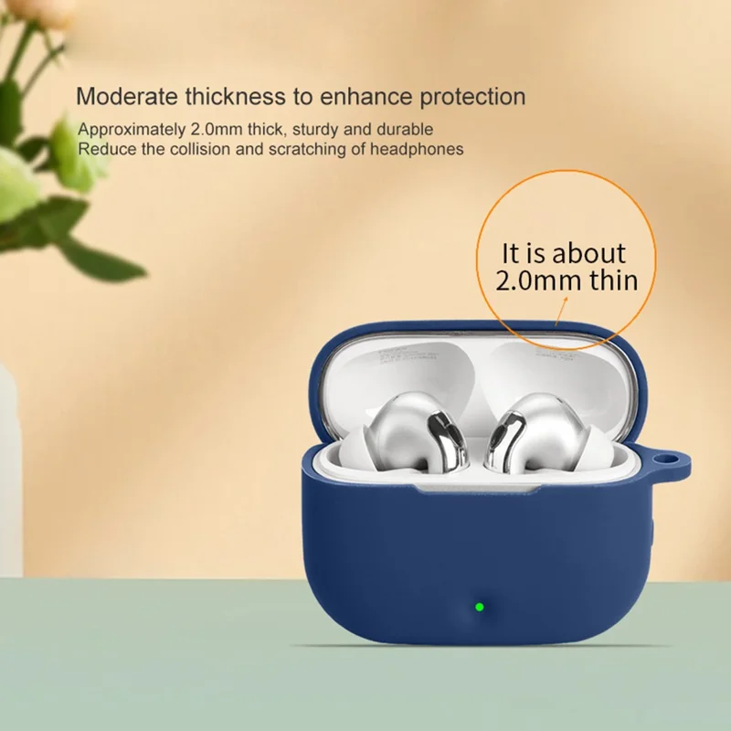 For Edifier Lolli Pro 5 Protective Case Bluetooth-Compatible Earbuds Silicone Cover with Hook - Black