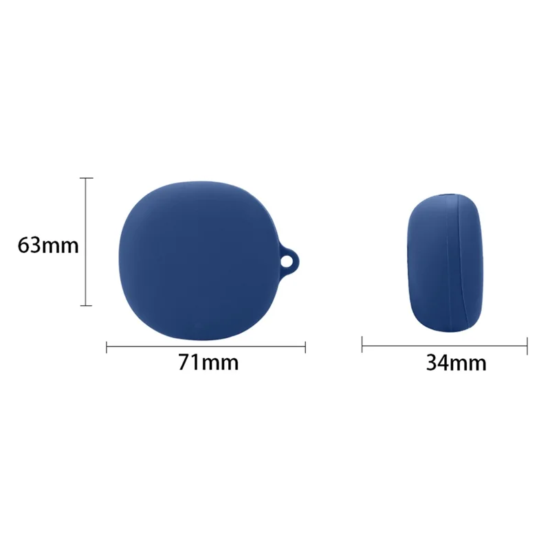 For iFLYBUDS Pro 2 Protective Case Bluetooth-Compatible Earbuds Silicone Cover with Hook - Dark Blue