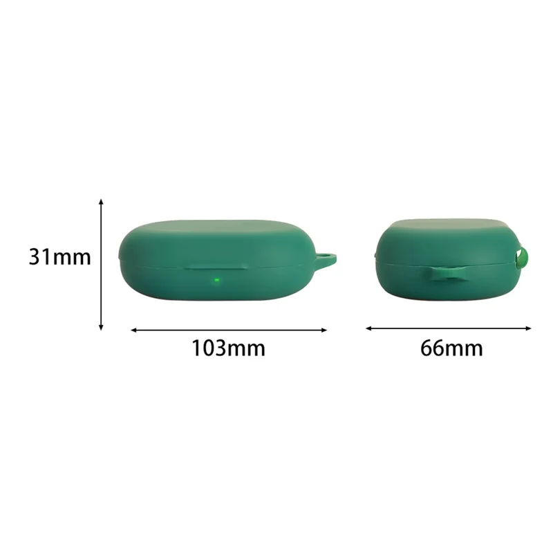 For SoundPEATS Chasers Protective Case Bluetooth-Compatible Earbuds Silicone Cover with Hook - Blackish Green
