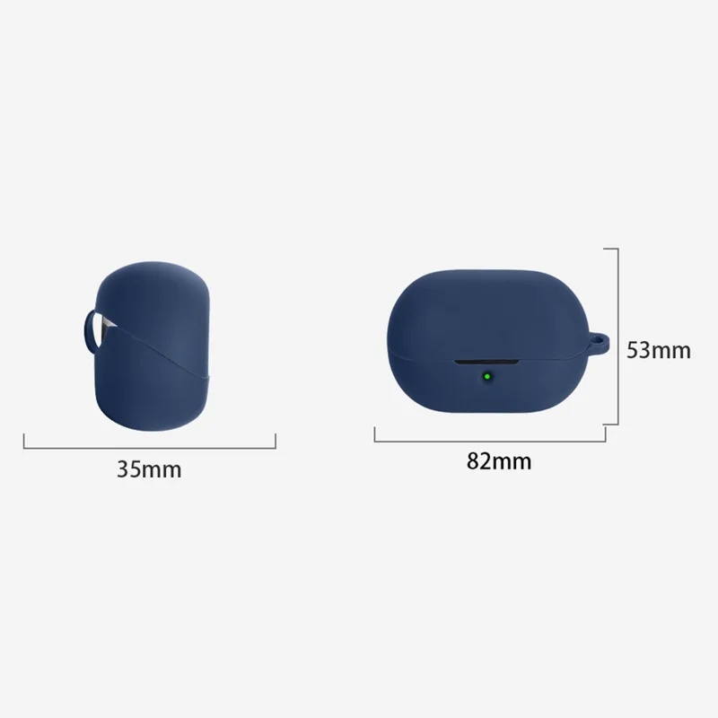 For SoundPEATS H3 Protective Case Bluetooth-Compatible Earbuds Silicone Cover with Hook - Dark Blue