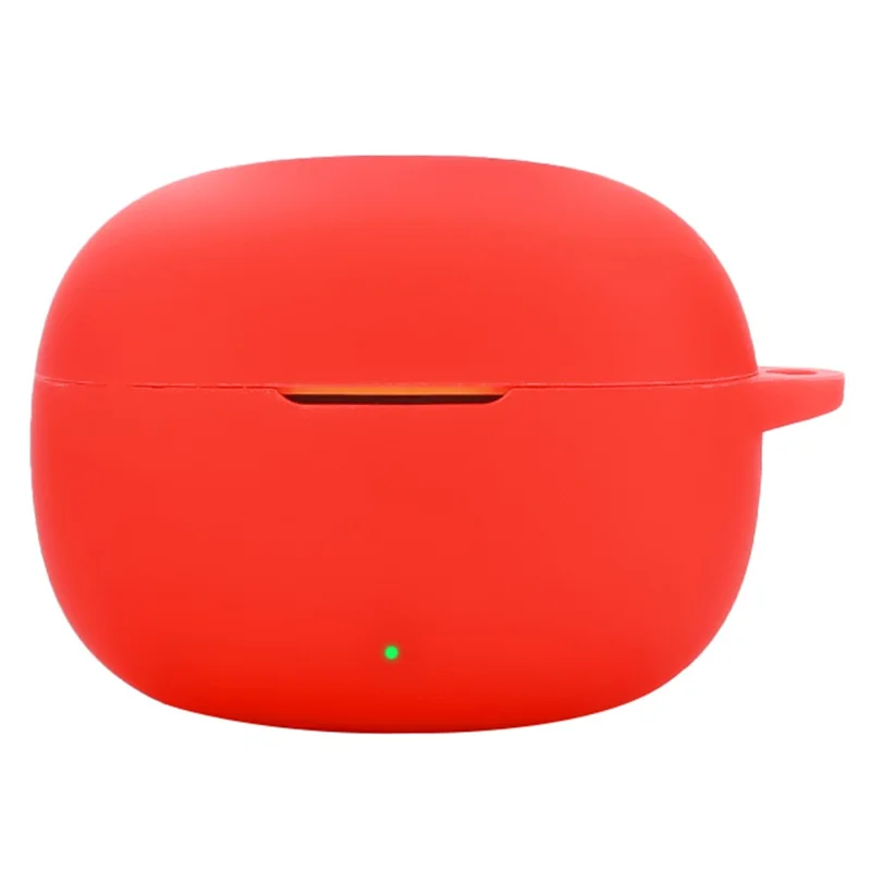 For Realme Buds T200x Protective Case Bluetooth-Compatible Earbuds Silicone Cover with Hook - Red