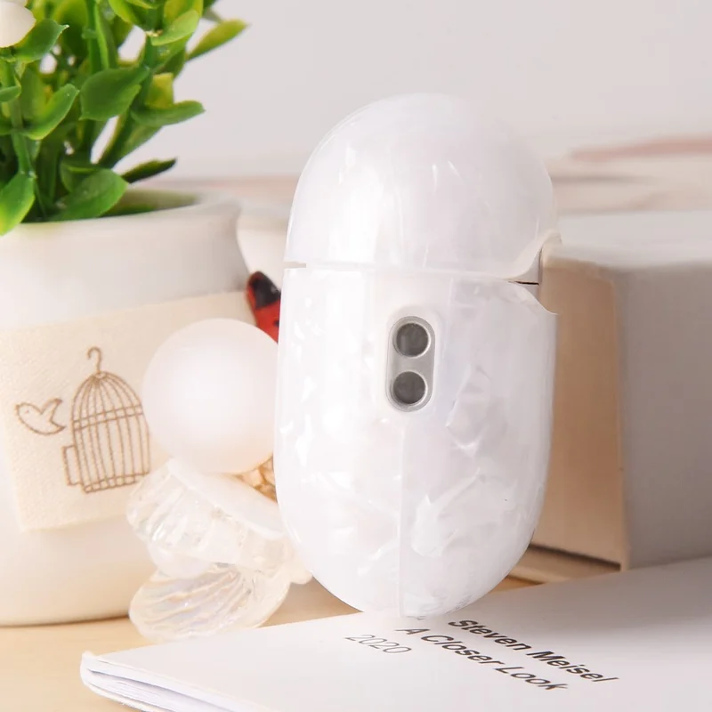 For AirPods Pro 2 Protective Case TPU Earphone Cover with Pearl and Seashell-Shaped Charm - Pink