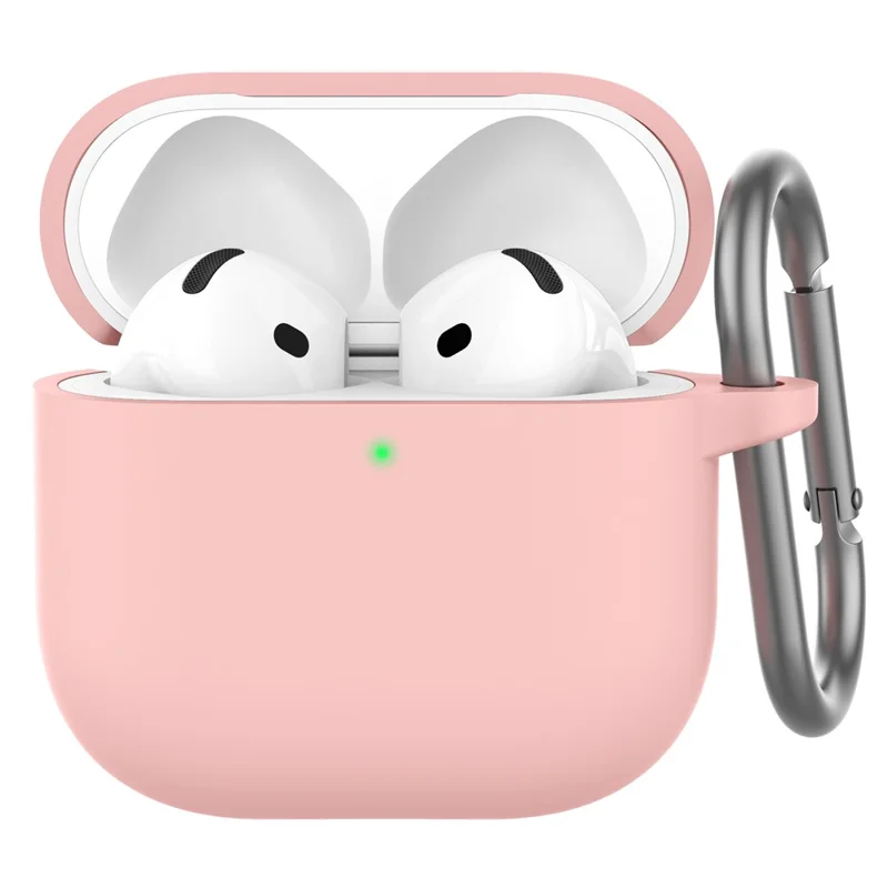 AHASTYLE WG163 Silikon-Hülle mit Karabiner für AirPods 4 - Rosa