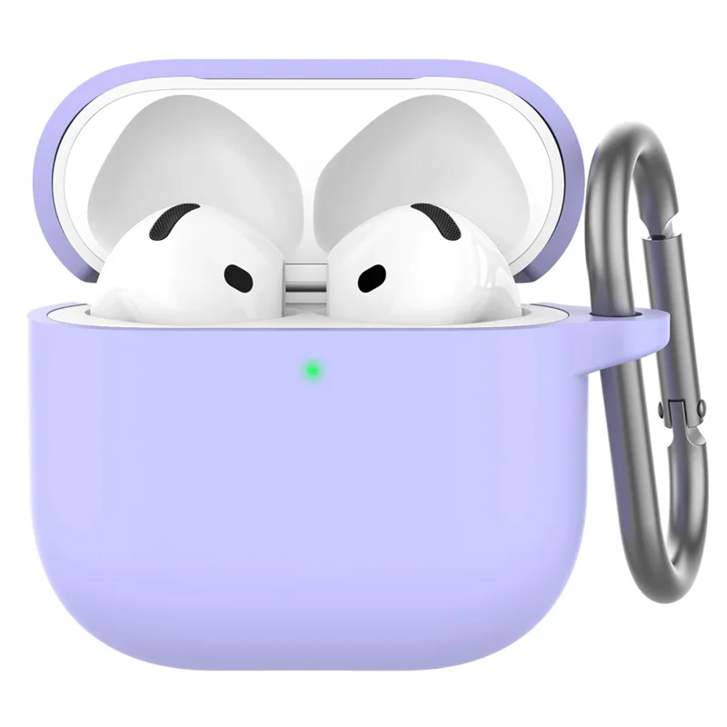 AHASTYLE WG163 Silikon-Hülle für AirPods 4 mit Karabiner - Lila