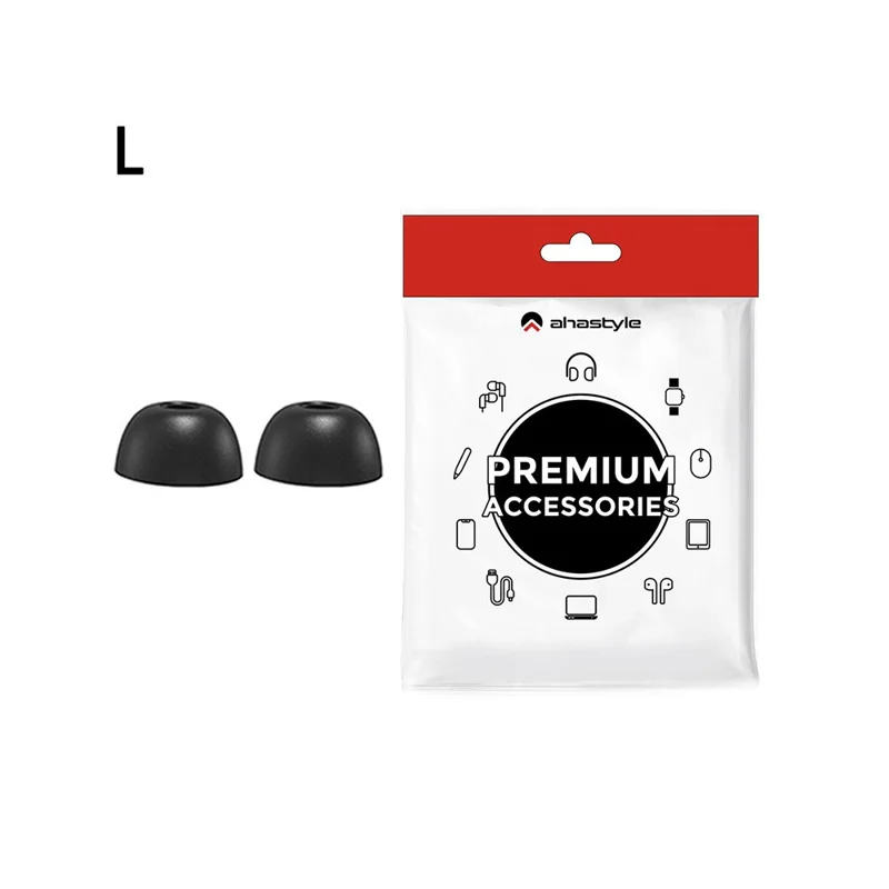 AHASTYLE WG36 1 пара амбушюров для Samsung Galaxy Buds Pro, силиконовые накладки для наушников - Черный / L