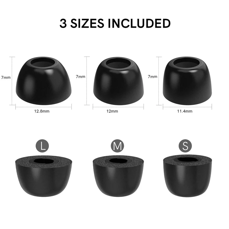 AHASTYLE WG36 1 пара амбушюров для Samsung Galaxy Buds Pro, силиконовые накладки для наушников - Черный / L