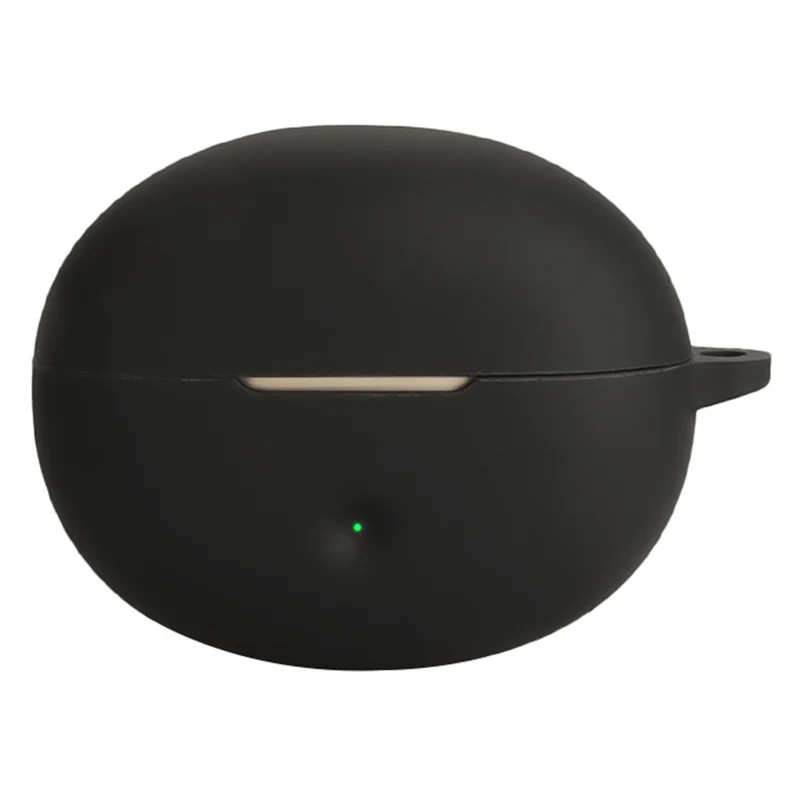 For QCY Crossky C50 Silicone Case Wireless Earphones Protective Cover with Anti-Lost Buckle - Black