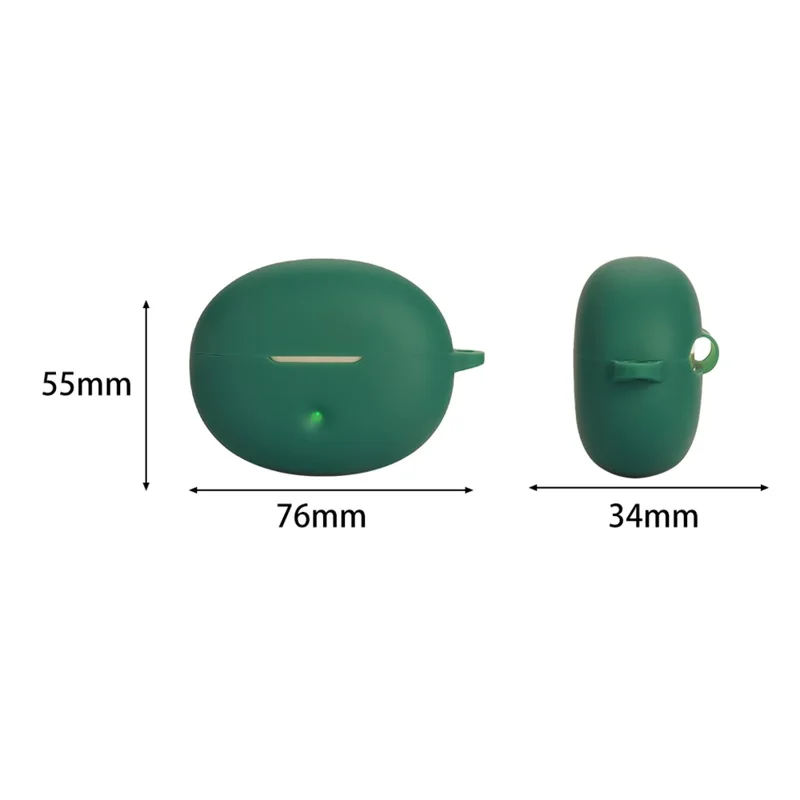 For QCY Crossky C50 Silicone Case Wireless Earphones Protective Cover with Anti-Lost Buckle - Black