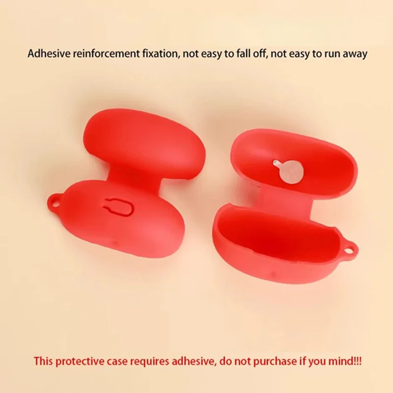 For QCY Crossky C50 Silicone Case Wireless Earphones Protective Cover with Anti-Lost Buckle - Black