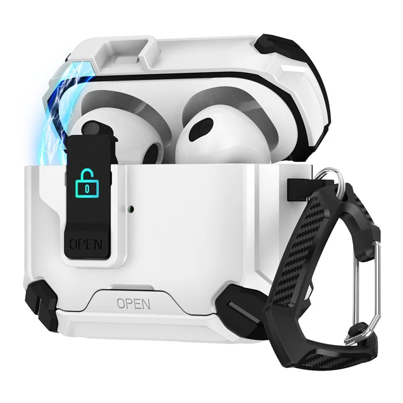 Soporte Magnético para Funda de Auriculares para Apple AirPods con Estuche de Carga Inalámbrica (2019) / AirPods con Estuche de Carga (2019) / (2016) - Negro / Blanco