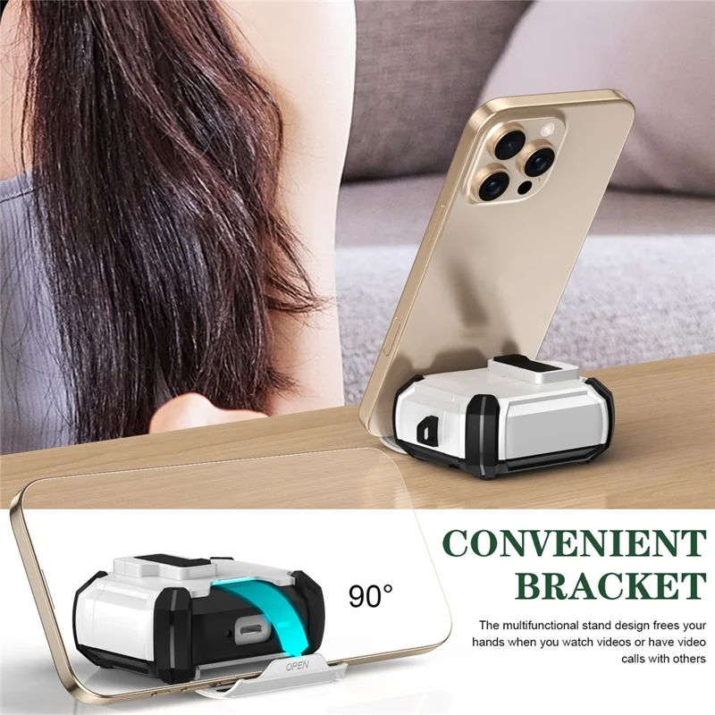 Soporte Magnético para Funda de Auriculares para Apple AirPods con Estuche de Carga Inalámbrica (2019) / AirPods con Estuche de Carga (2019) / (2016) - Negro / Blanco