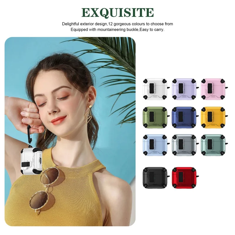 Soporte Magnético para Funda de Auriculares para Apple AirPods con Estuche de Carga Inalámbrica (2019) / AirPods con Estuche de Carga (2019) / (2016) - Negro / Blanco