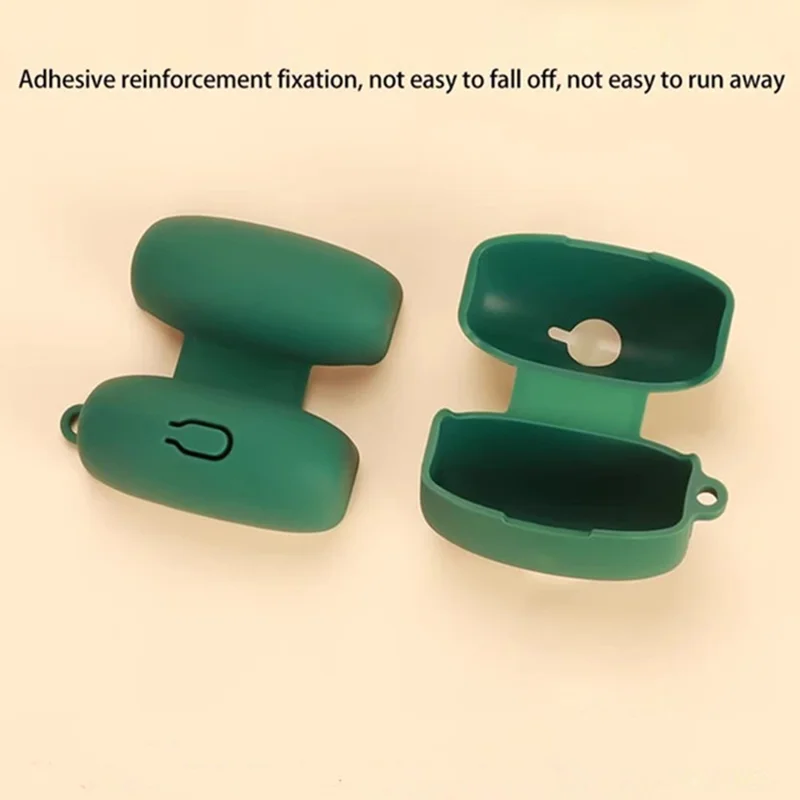 Étui en silicone pour Oppo Enco Clip avec boucle anti-perte - Vert noirâtre