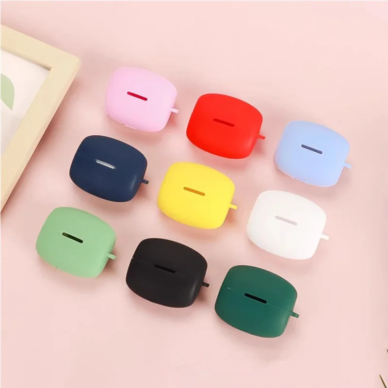 Étui en silicone pour Oppo Enco Clip avec boucle anti-perte - Vert noirâtre