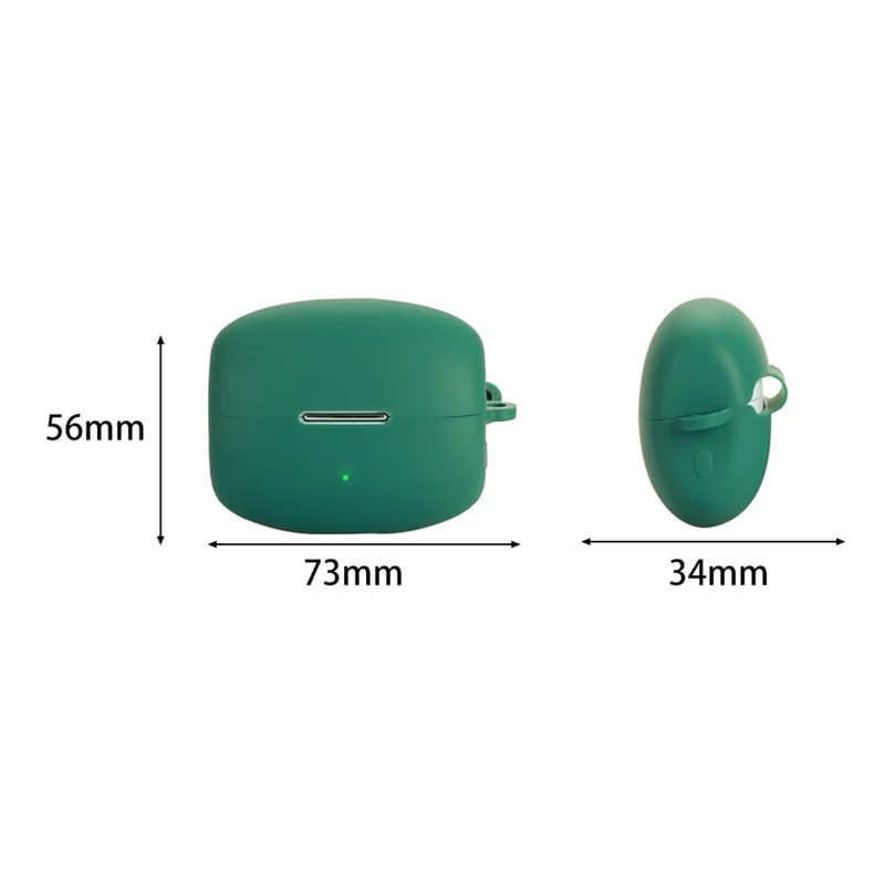 Étui en silicone pour Oppo Enco Clip avec boucle anti-perte - Vert noirâtre