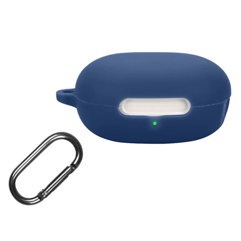 Étui en silicone pour écouteurs sans fil QCY AilyBuds E20 avec boucle anti-perte - Bleu foncé