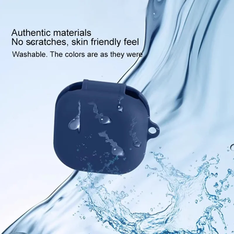 For Honor Earbuds X9 Silikon-Hülle Kabellose Kopfhörer Schutzhülle mit Anti-Verlust-Schnalle - Dunkelblau