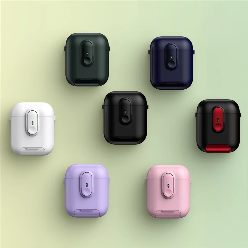 Funda con Cierre para AirPods de Apple con Estuche de Carga Inalámbrica (2019) / AirPods con Estuche de Carga (2019) / (2016), con Cordón - Negro