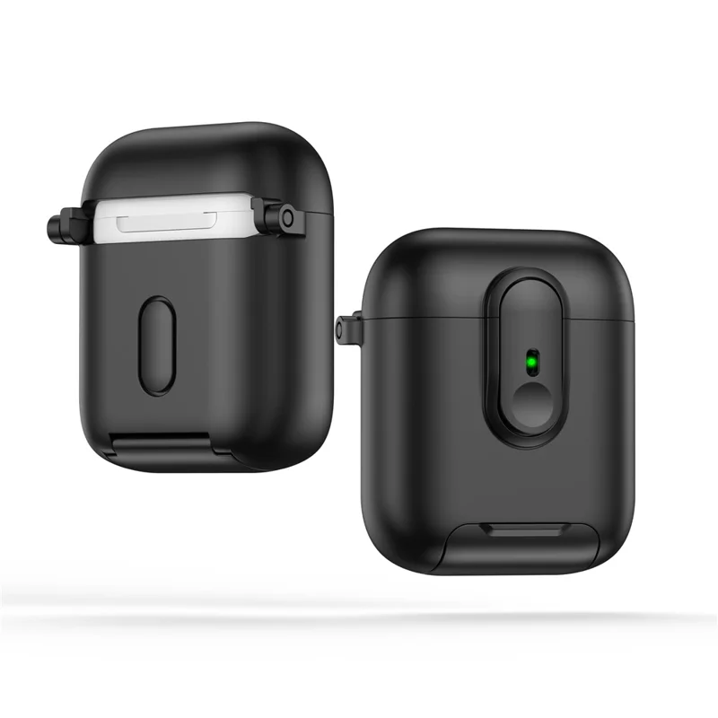 Funda con Cierre para AirPods de Apple con Estuche de Carga Inalámbrica (2019) / AirPods con Estuche de Carga (2019) / (2016), con Cordón - Negro