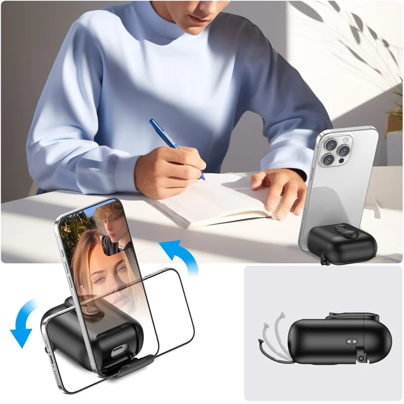 Funda con Cierre para AirPods de Apple con Estuche de Carga Inalámbrica (2019) / AirPods con Estuche de Carga (2019) / (2016), con Cordón - Negro