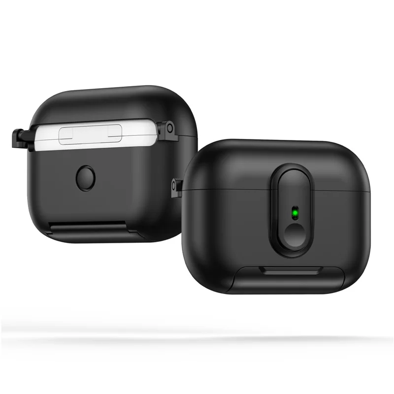 Capa protetora com trava e suporte para Apple AirPods Pro, com cordão - Preta