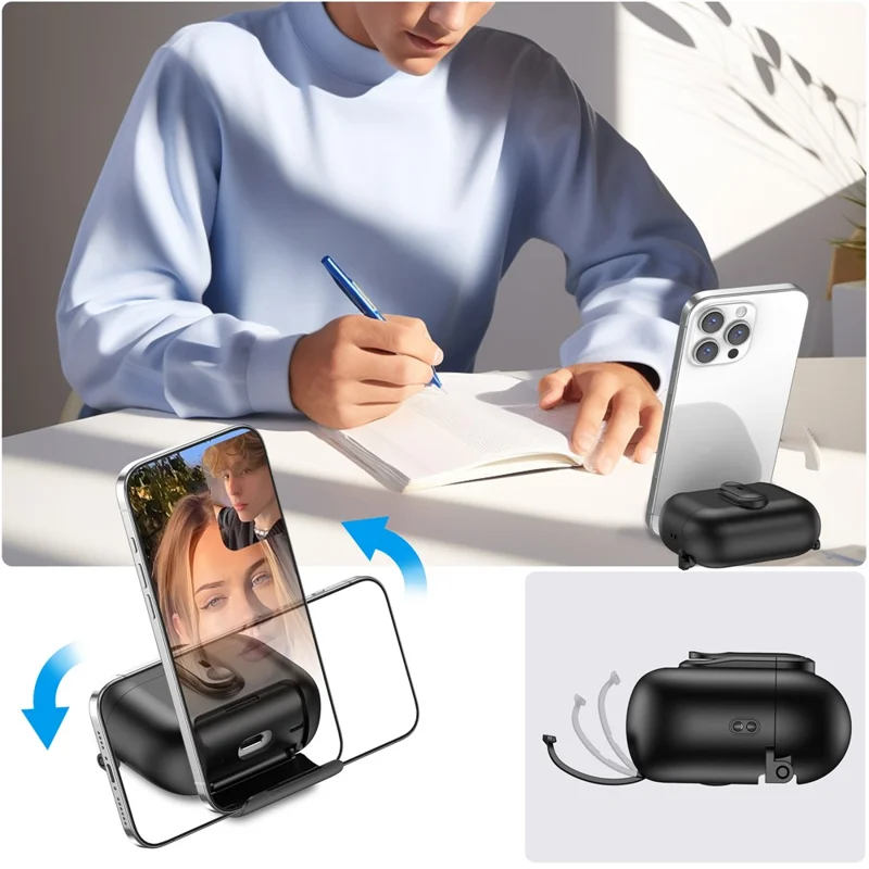 Capa Protetora para Apple AirPods Pro 2 com Trava, Suporte e Cordão - Preto