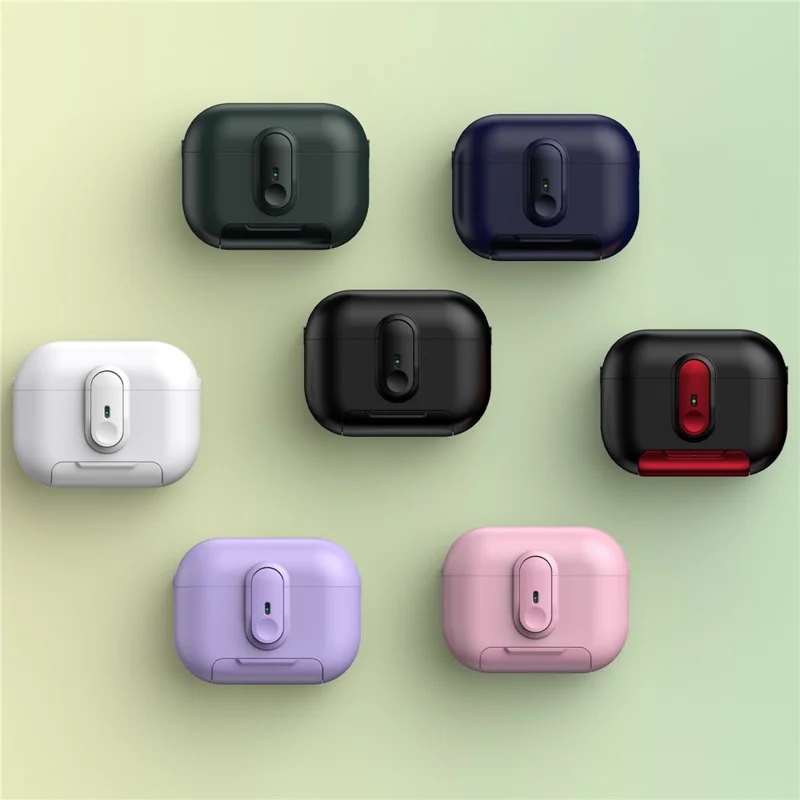 Skyddsfodral till Apple AirPods Pro 2 med växlingslås, hörlursfodral med ställfot och hänglina - Svart / Blå