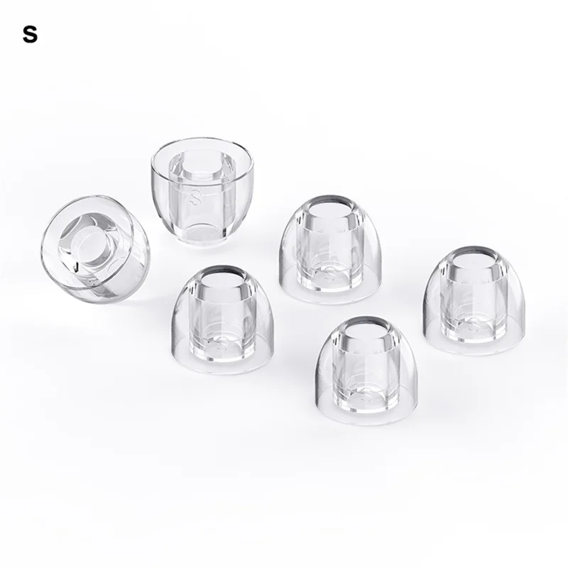 TRN 3 Pairs Transparent Liquid Silicone Ear Tips for In Ear Headphones Noise Isolating Replacement Earbud Caps - S