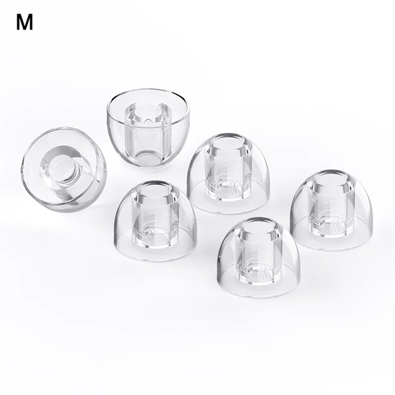 TRN 3 Pairs Transparent Liquid Silicone Ear Tips for In Ear Headphones Noise Isolating Replacement Earbud Caps - M