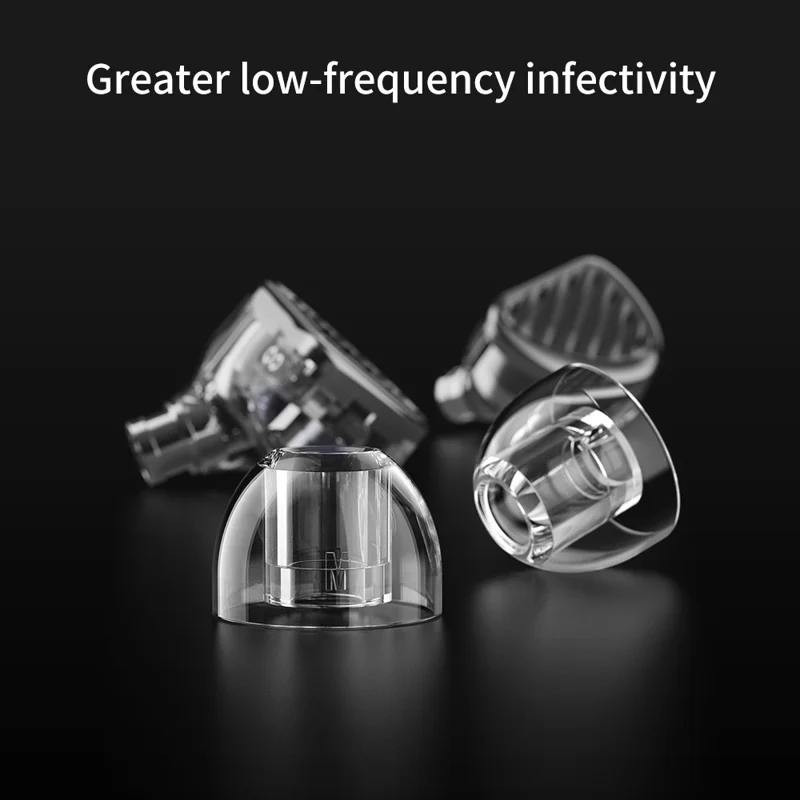 TRN 3 Pairs Transparent Liquid Silicone Ear Tips for In Ear Headphones Noise Isolating Replacement Earbud Caps - M