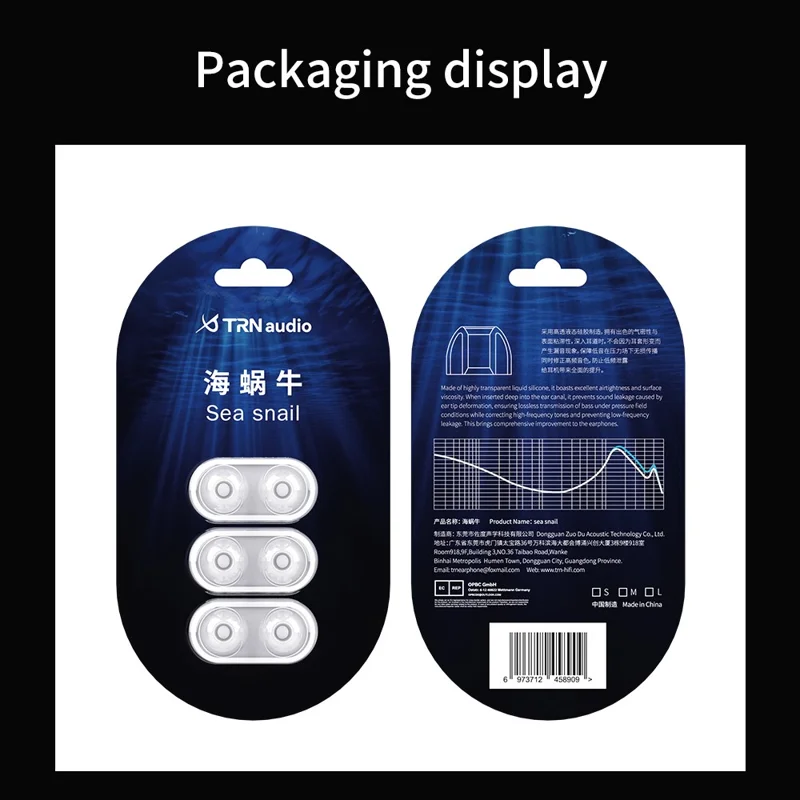 TRN 3 Pairs Transparent Liquid Silicone Ear Tips for In Ear Headphones Noise Isolating Replacement Earbud Caps - M
