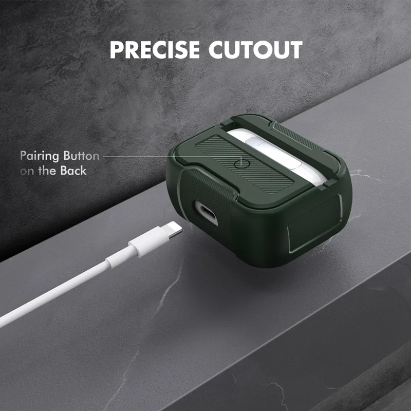 AHASTYLE PT115-PRO1 Custodia in Silicone per AirPods Pro con Moschettone - Verde