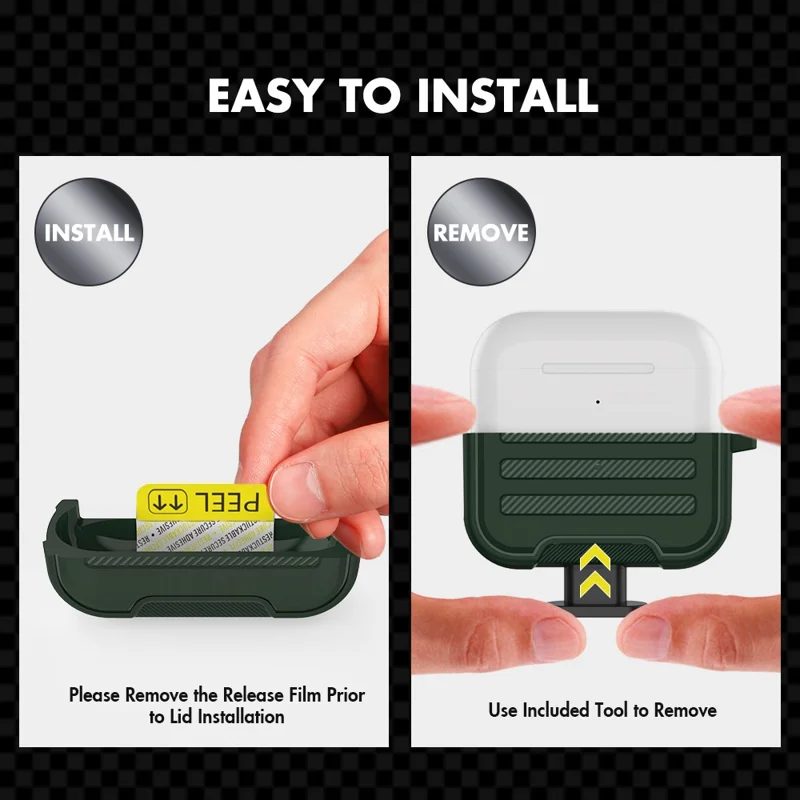 AHASTYLE PT115-PRO1 Custodia in Silicone per AirPods Pro con Moschettone - Verde