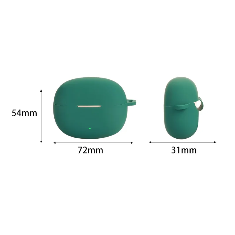 Capa Protetora de Silicone para Fones de Ouvido Bluetooth Edifier X5 Evo com Gancho - Verde Escuro
