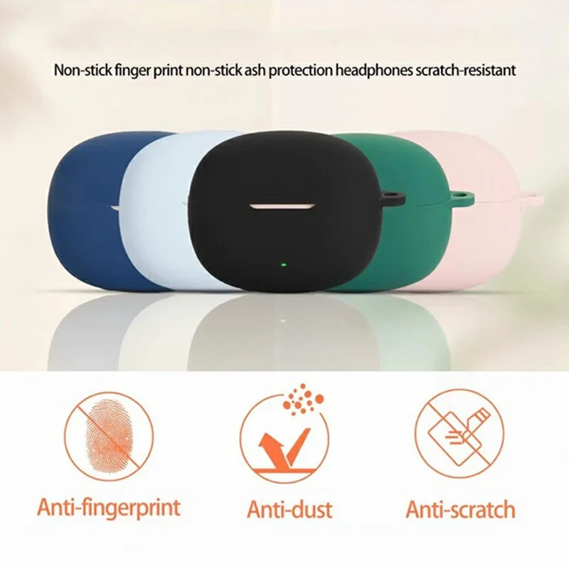 Capa de Silicone para Fones de Ouvido Sem Fio Edifier X5 Evo com Fivela Anti-Perda - Verde Escuro