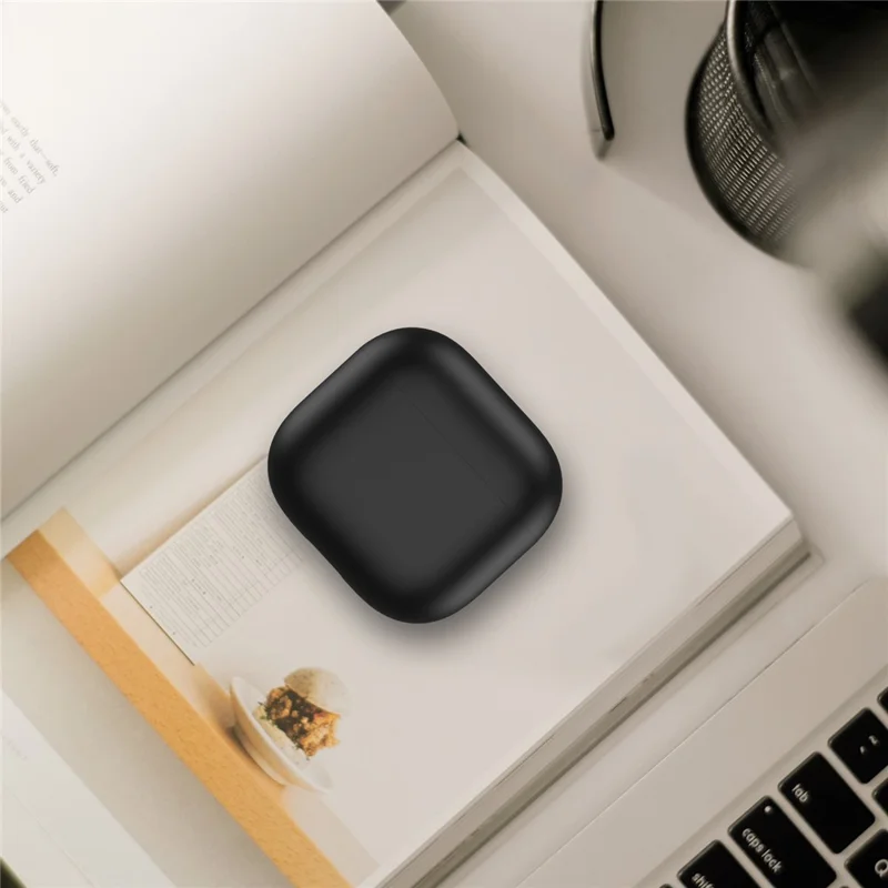 AHASTYLE WG172 For Apple AirPods 4 Silicone Case Earphone Anti-drop Protective Cover - Black