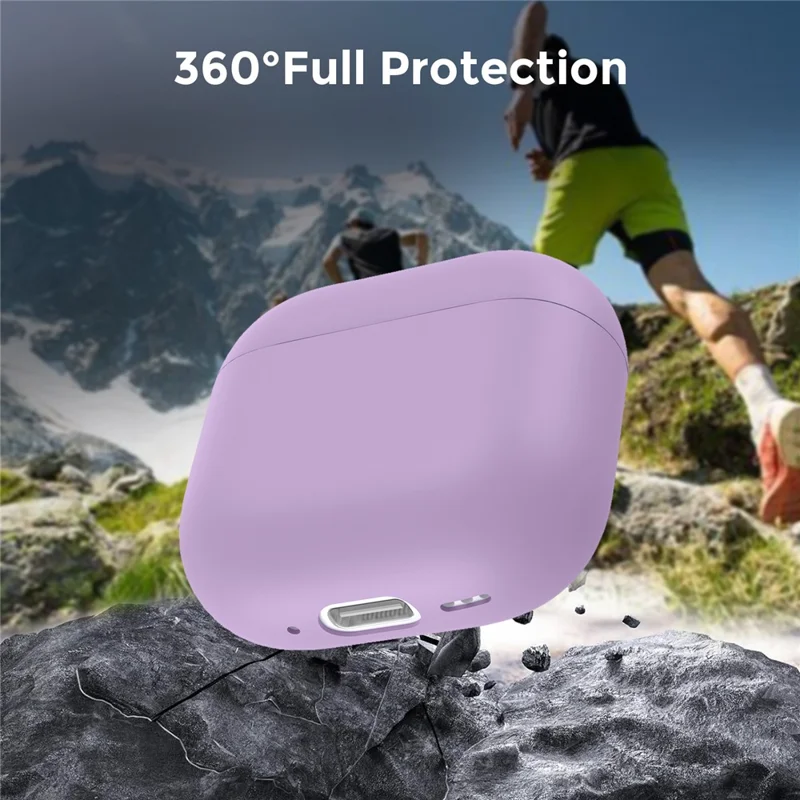 AHASTYLE WG172 For Apple AirPods 4 Silicone Case Earphone Anti-drop Protective Cover - Purple