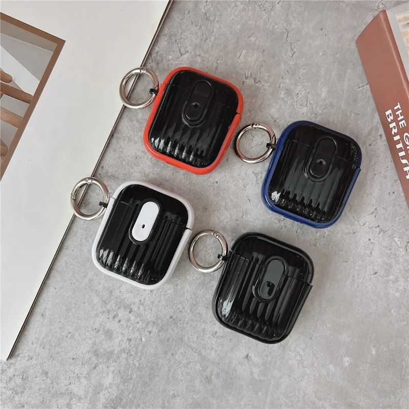 Protective Case for Apple AirPods with Wireless Charging Case (2019)  /  AirPods with Charging Case (2019)  /  (2016) TWS Earbuds Cover - Clear Pink  /  Black