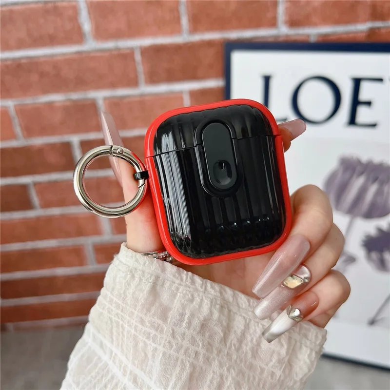 Protective Case for Apple AirPods with Wireless Charging Case (2019)  /  AirPods with Charging Case (2019)  /  (2016) TWS Earbuds Cover - Red  /  Black