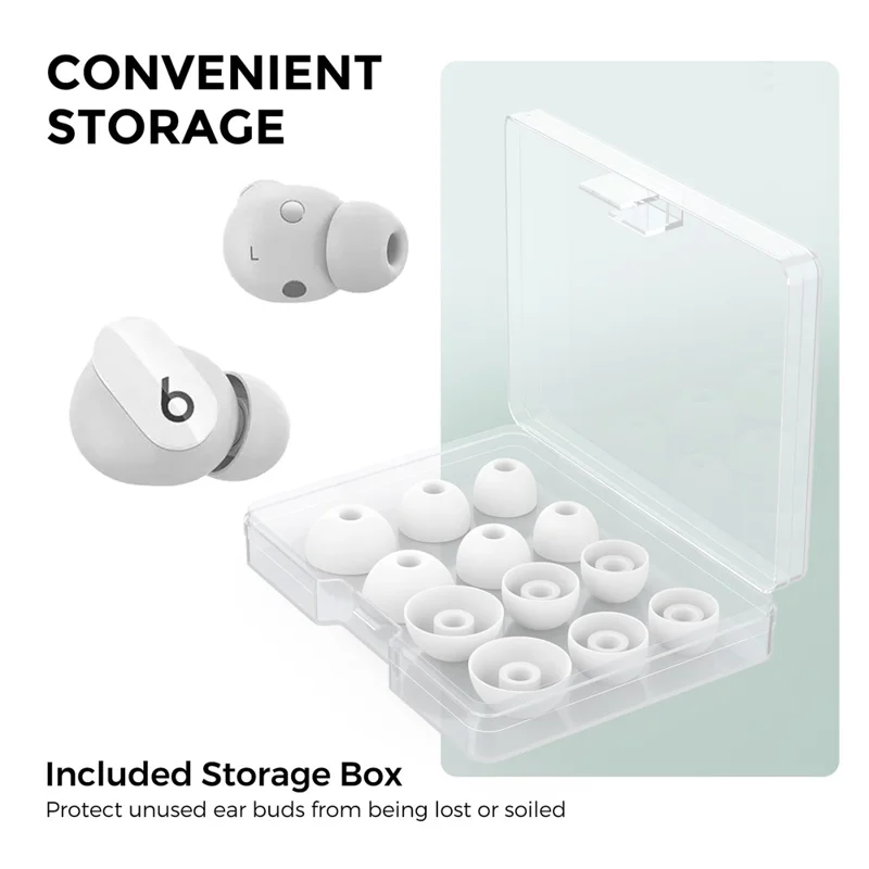 AHASTYLE WG150 6 Paires d'Embouts d'Oreille en Silicone pour Beats Studio Buds / Studio Buds + / Fit Pro / Powerbeats, Capuchons de Remplacement pour Écouteurs, Taille : S + M + L - Blanc