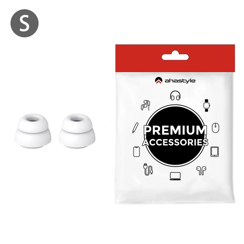 AHASTYLE DD09 1 Par de Reemplazo de Tapones Auriculares de Silicona para Samsung Galaxy Buds3 Pro - Blanco / S